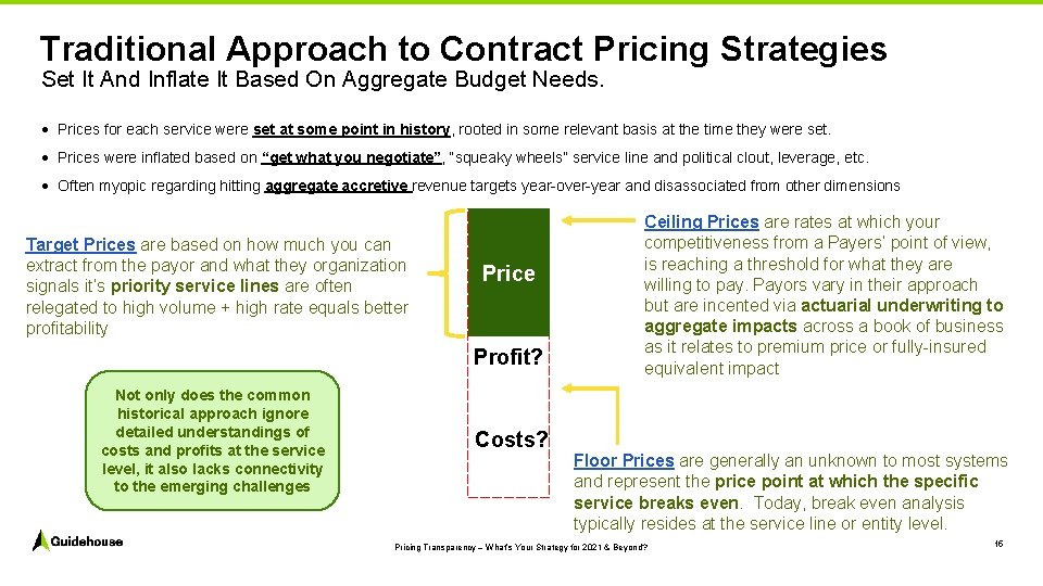 Traditional Approach to Contract Pricing Strategies Set It And Inflate It Based On Aggregate