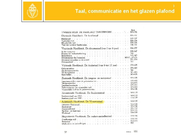 ) Taal, communicatie en het glazen plafond 