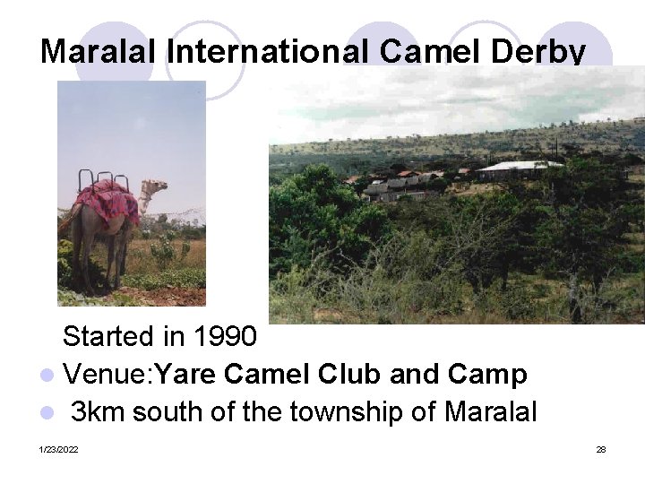 Maralal International Camel Derby Started in 1990 l Venue: Yare Camel Club and Camp