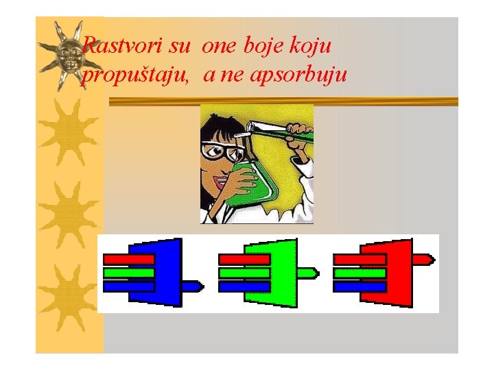 Rastvori su one boje koju propuštaju, a ne apsorbuju 