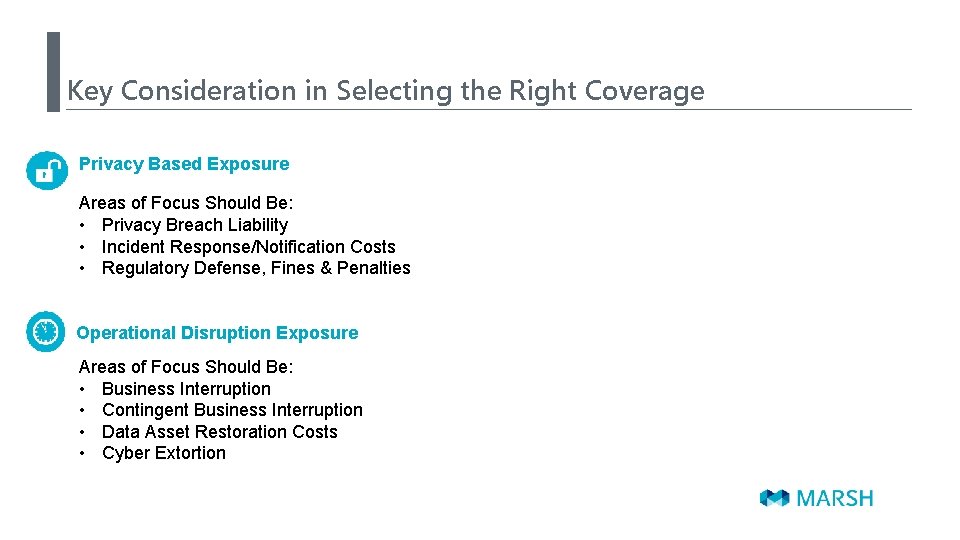 Key Consideration in Selecting the Right Coverage Privacy Based Exposure Areas of Focus Should