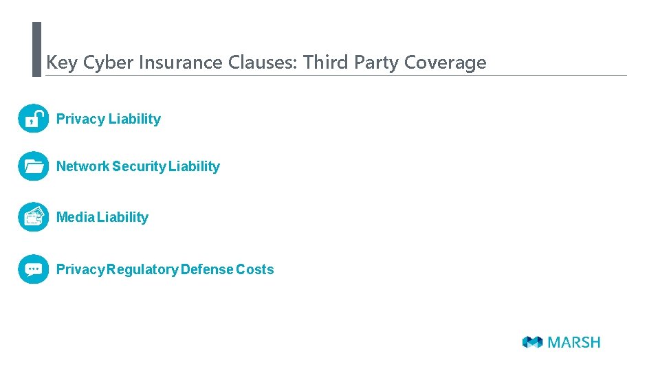 Key Cyber Insurance Clauses: Third Party Coverage Privacy Liability Network Security Liability Media Liability