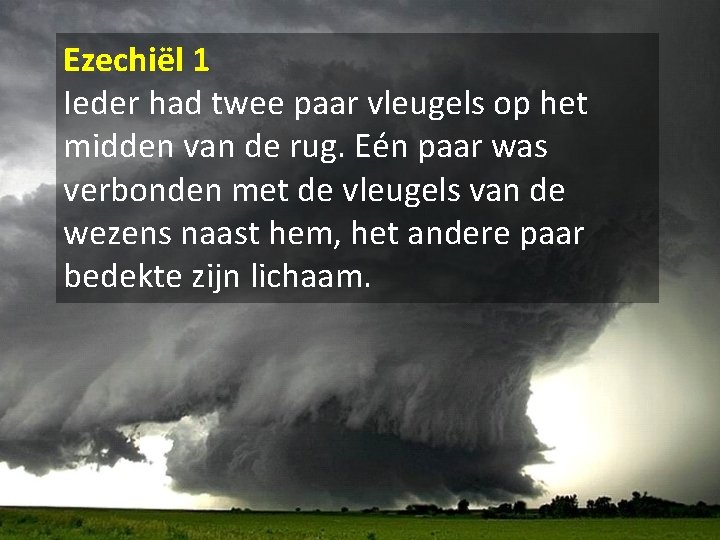 Ezechiël 1 Ieder had twee paar vleugels op het midden van de rug. Eén