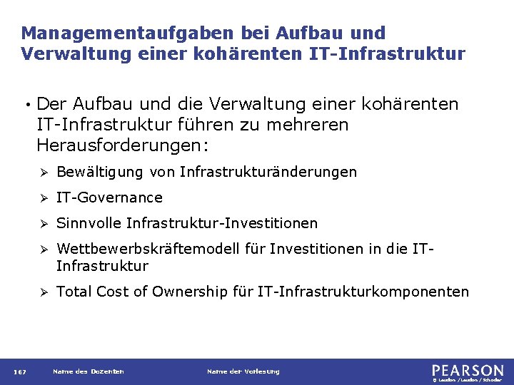 Managementaufgaben bei Aufbau und Verwaltung einer kohärenten IT-Infrastruktur • 167 Der Aufbau und die