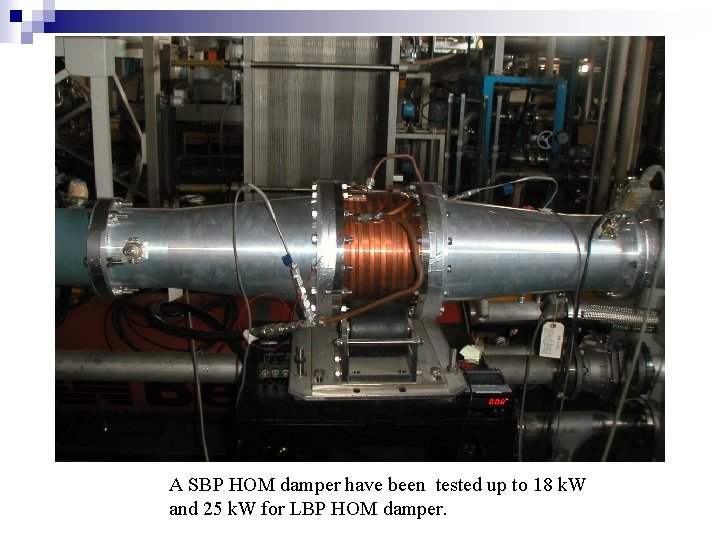 A SBP HOM damper have been tested up to 18 k. W and 25