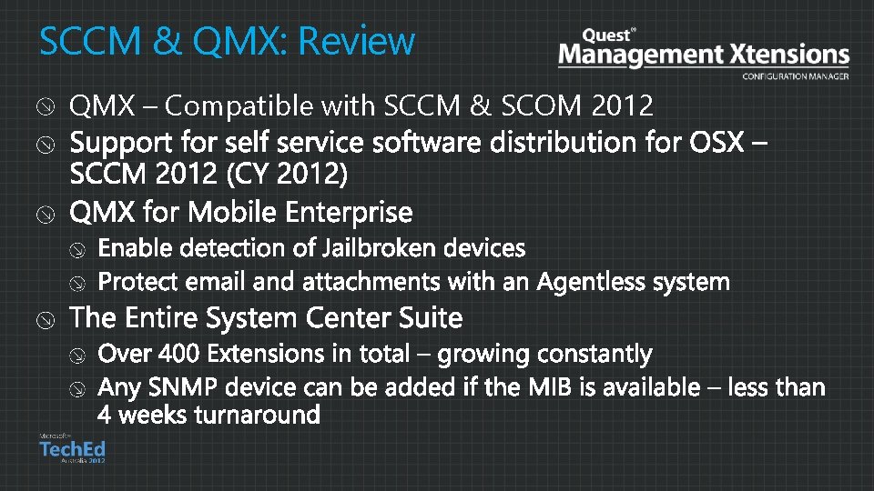 SCCM & QMX: Review QMX – Compatible with SCCM & SCOM 2012 