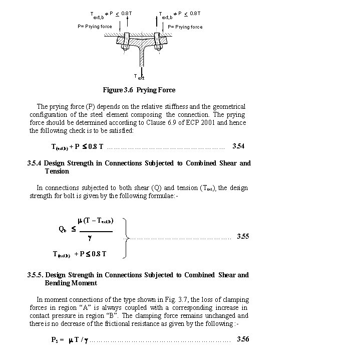 T ext, b P 0. 8 T T ext, b P= Prying force P