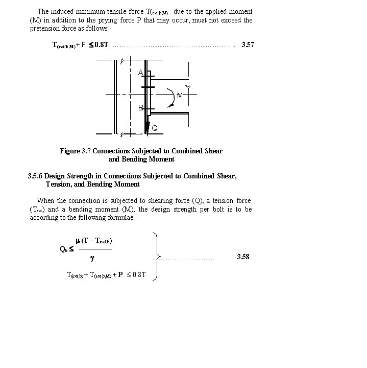 The induced maximum tensile force T(ext, b, M) due to the applied moment (M)