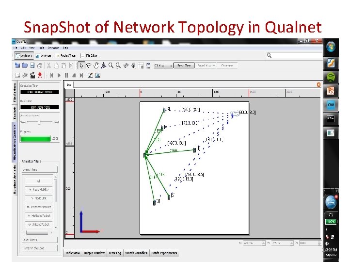 Snap. Shot of Network Topology in Qualnet 14 