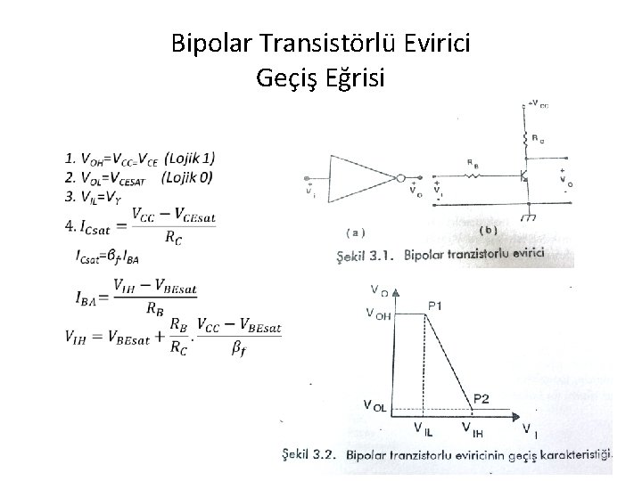 Bipolar Transistörlü Evirici Geçiş Eğrisi 