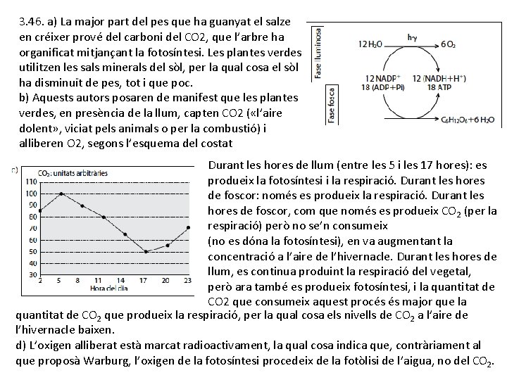 3. 46. a) La major part del pes que ha guanyat el salze en