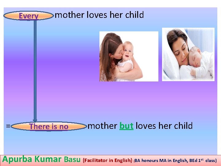 Every = mother loves her child There is no m mother but loves her