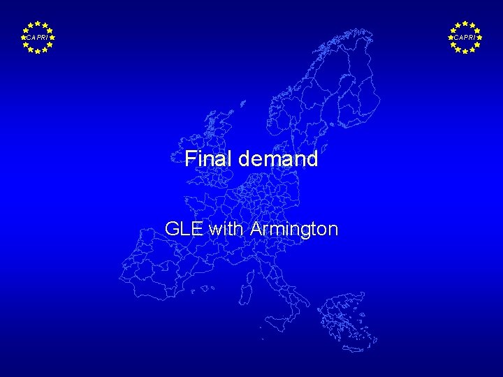 CAPRI Final demand GLE with Armington 