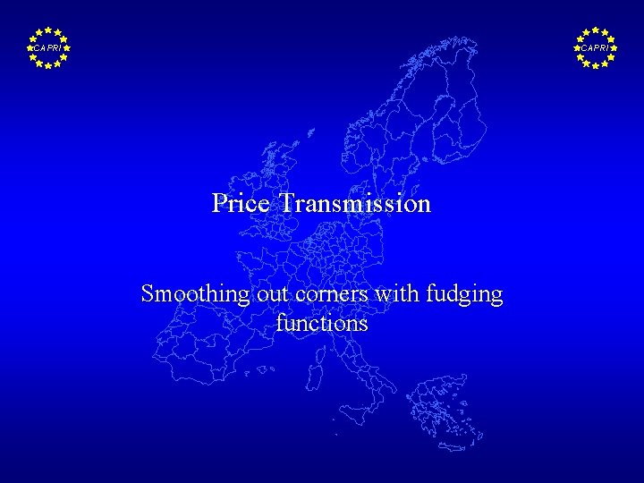 CAPRI Price Transmission Smoothing out corners with fudging functions 