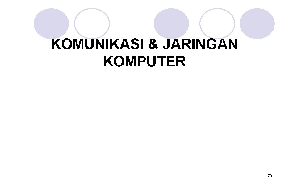 KOMUNIKASI & JARINGAN KOMPUTER 70 KOMUNIKASI & JARINGAN KOMPUTER 70