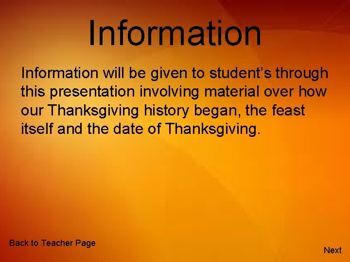 Information will be given to student’s through this presentation involving material over how our