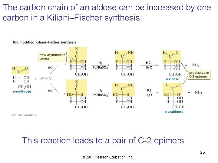 The carbon chain of an aldose can be increased by one carbon in a