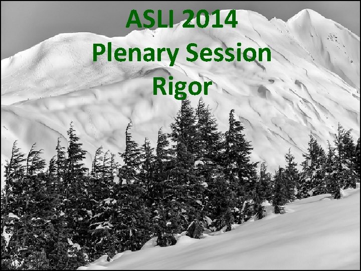 ASLI 2014 Plenary Session Rigor 
