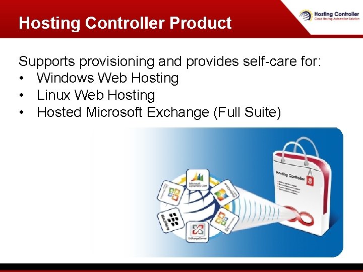 Hosting Controller Product Supports provisioning and provides self-care for: • Windows Web Hosting •