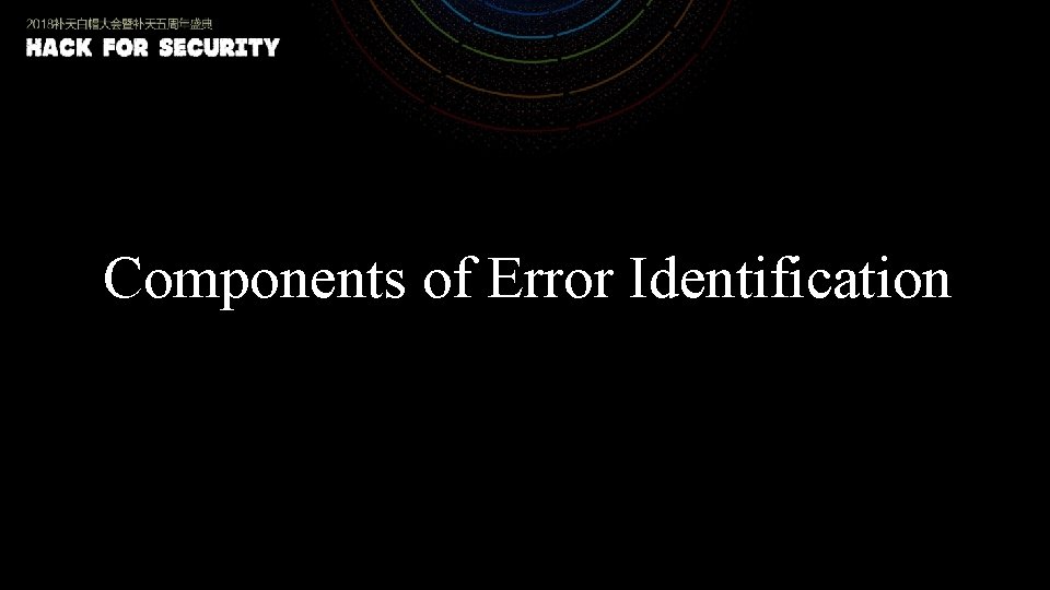 Components of Error Identification 