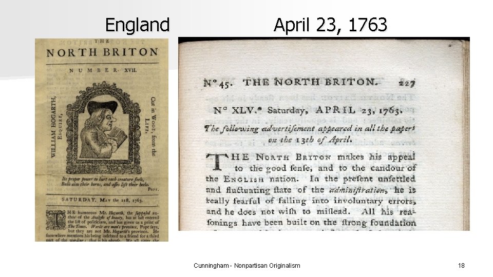 England April 23, 1763 Cunningham - Nonpartisan Originalism 18 