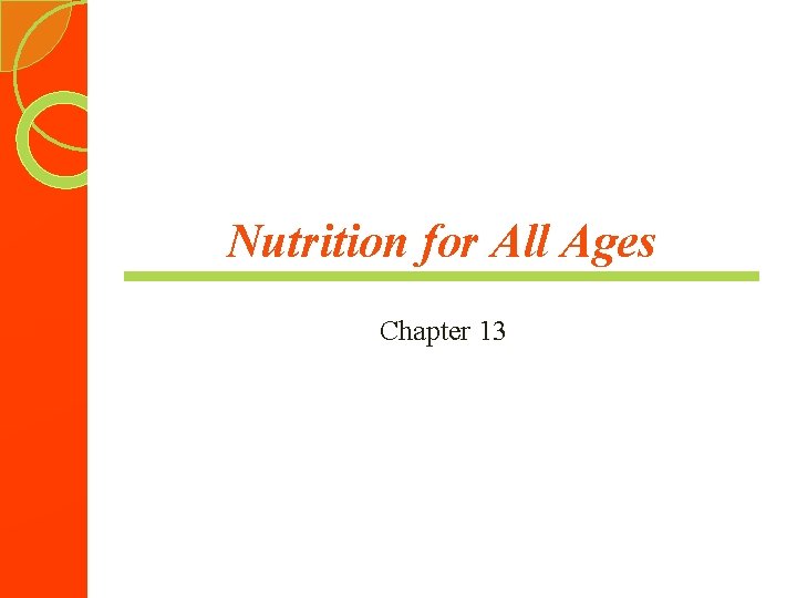 Nutrition for All Ages Chapter 13 