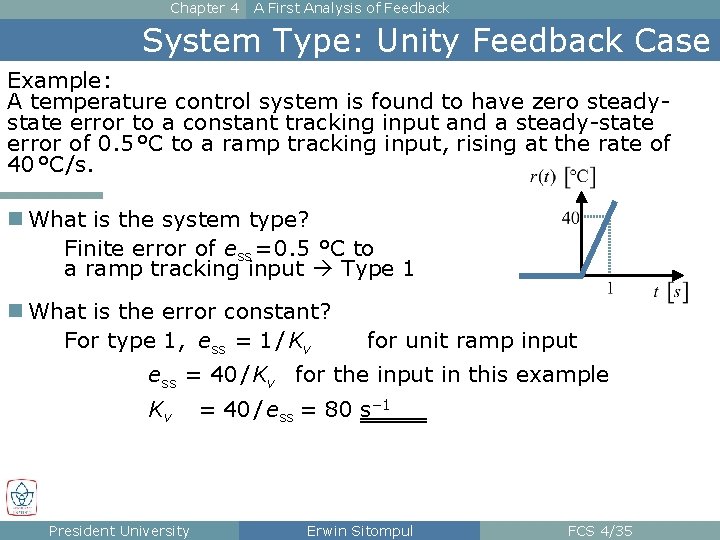 Chapter 4 A First Analysis of Feedback System Type: Unity Feedback Case Example: A