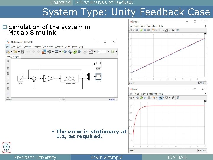 Chapter 4 A First Analysis of Feedback System Type: Unity Feedback Case p Simulation
