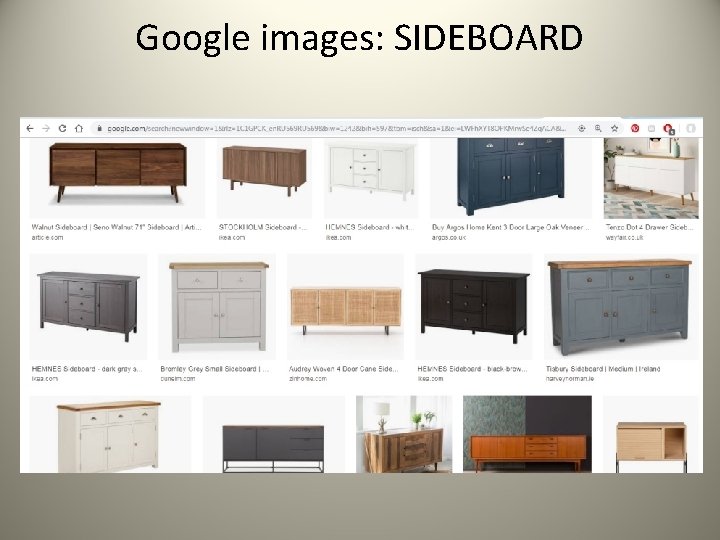 Google images: SIDEBOARD 