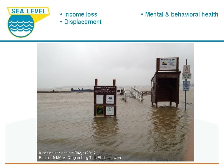  • Income loss • Displacement King tide at Nehalem Bay, 1/22/12 Photo: LMMAnz,