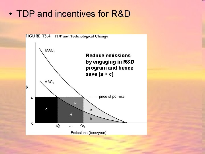  • TDP and incentives for R&D Reduce emissions by engaging in R&D program