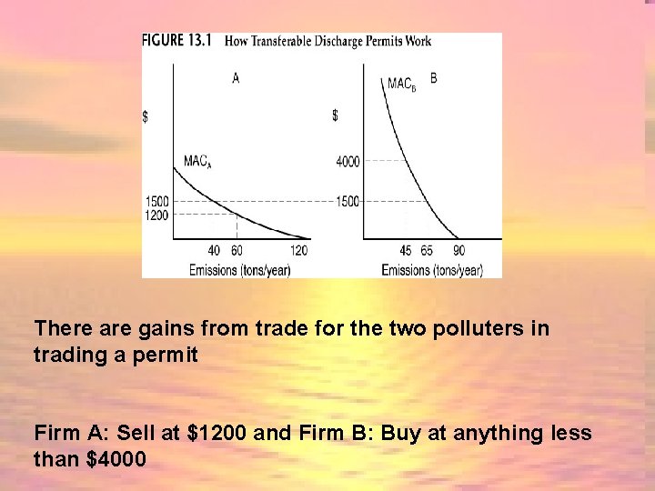 There are gains from trade for the two polluters in trading a permit Firm