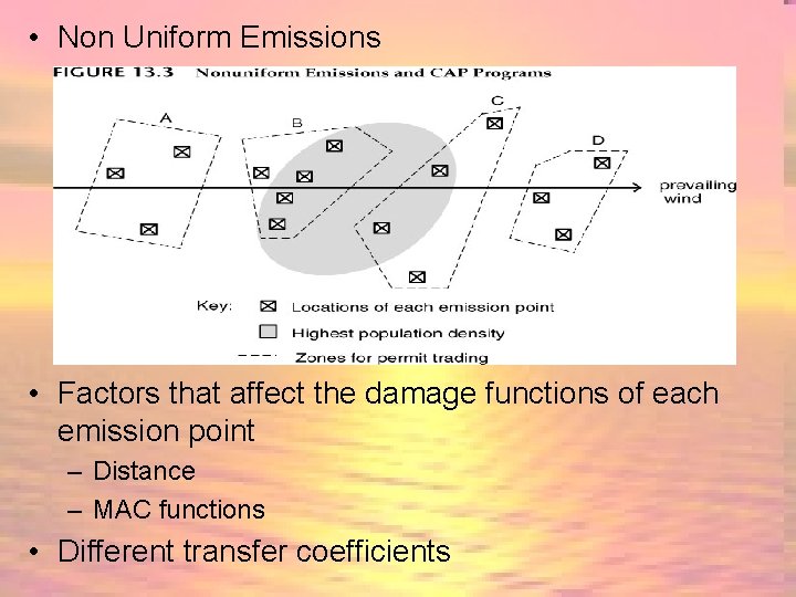  • Non Uniform Emissions • Factors that affect the damage functions of each