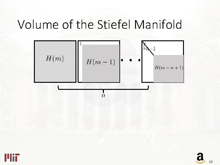 Volume of the Stiefel Manifold 23 