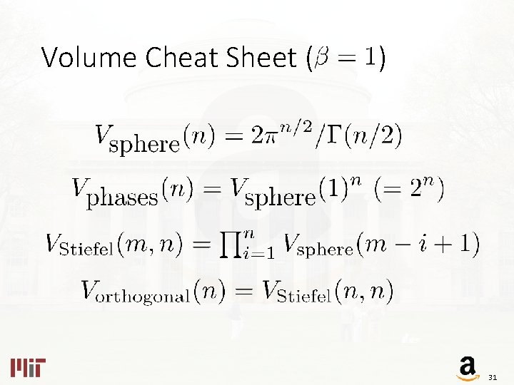 Volume Cheat Sheet ( ) 31 