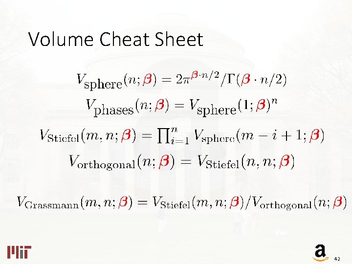 Volume Cheat Sheet 42 