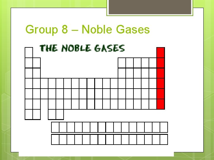 Group 8 – Noble Gases 