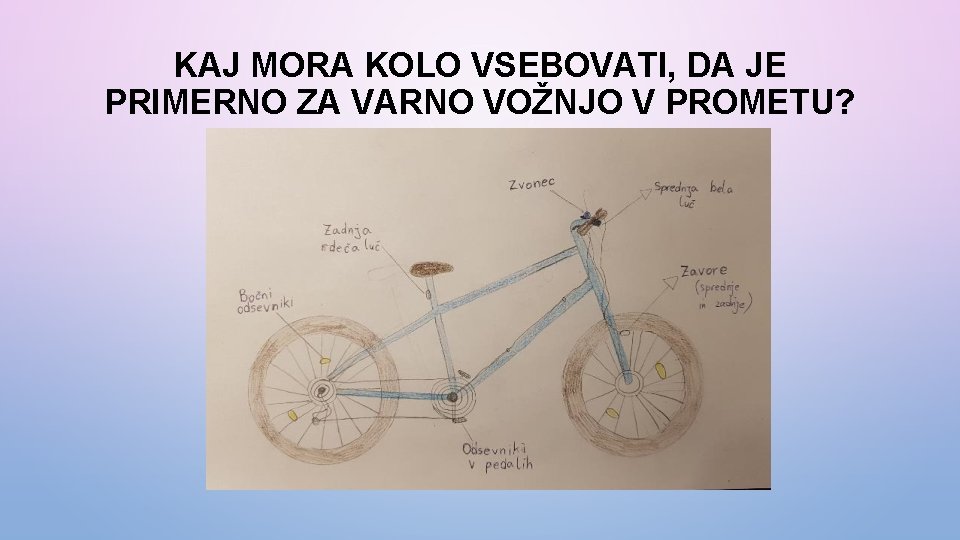 KAJ MORA KOLO VSEBOVATI, DA JE PRIMERNO ZA VARNO VOŽNJO V PROMETU? 