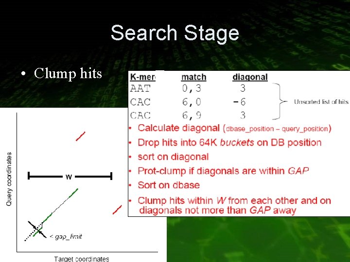 Search Stage • Clump hits 