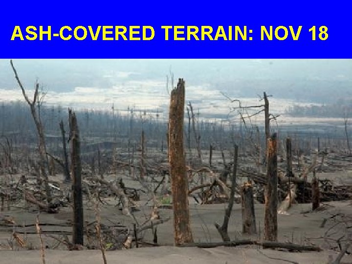 ASH-COVERED TERRAIN: NOV 18 