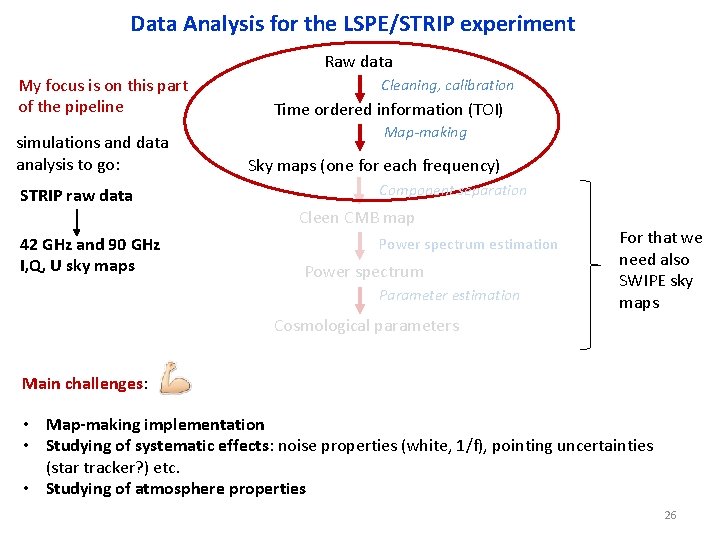 Data Analysis for the LSPE/STRIP experiment Raw data My focus is on this part