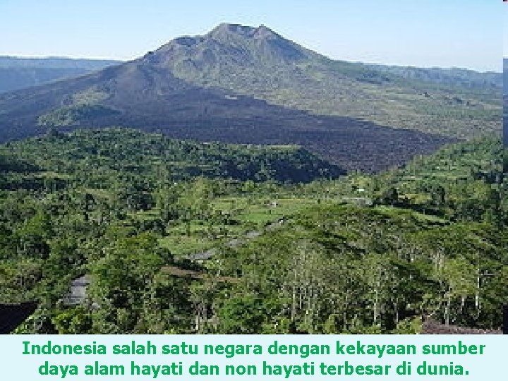 Indonesia salah satu negara dengan kekayaan sumber daya alam hayati dan non hayati terbesar