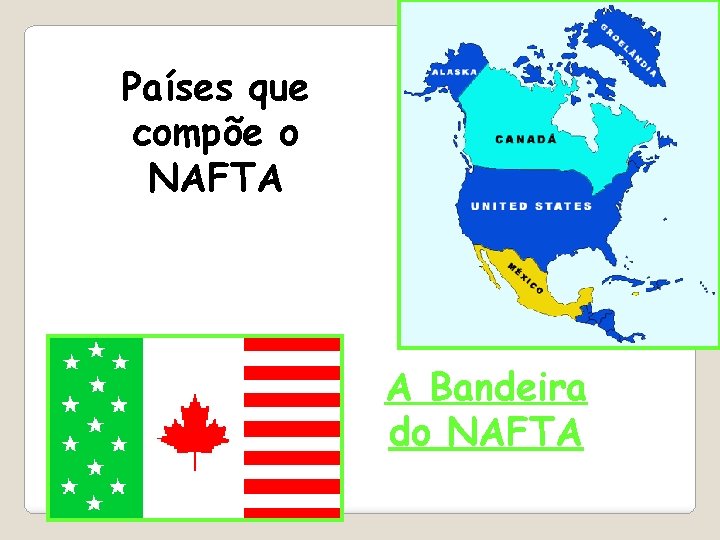 Países que compõe o NAFTA A Bandeira do NAFTA 