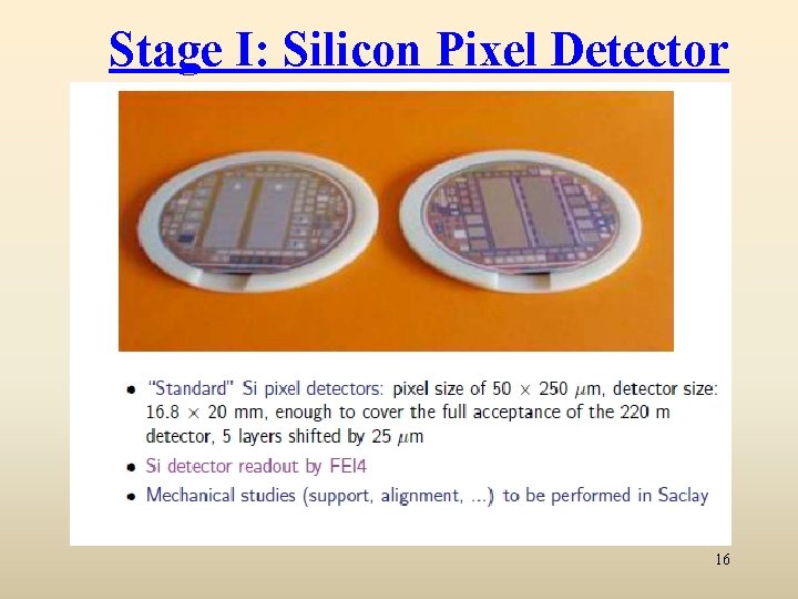 Stage I: Silicon Pixel Detector 16 