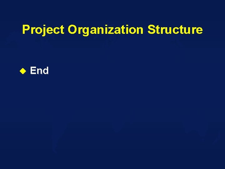 Project Organization Structure u End 