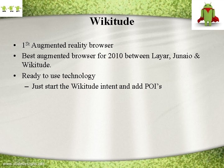 Wikitude • 1 St Augmented reality browser • Best augmented browser for 2010 between