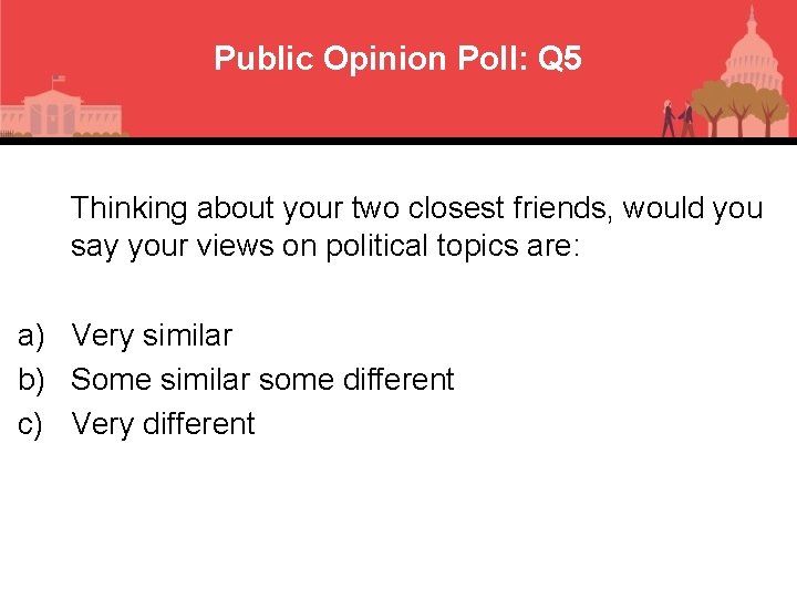 Public Opinion Poll: Q 5 Thinking about your two closest friends, would you say