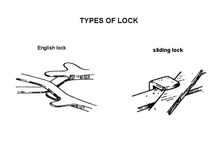 TYPES OF LOCK English lock sliding lock 