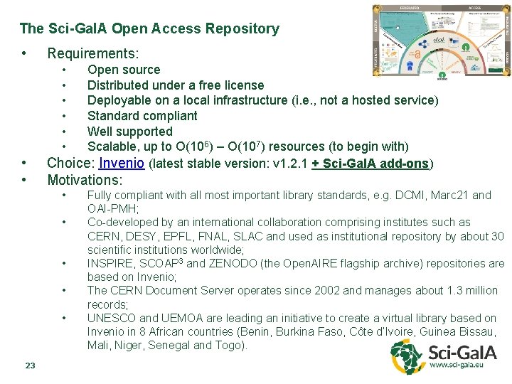 The Sci-Ga. IA Open Access Repository • Requirements: • • Open source Distributed under