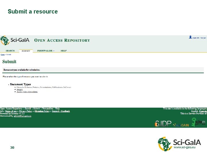 Submit a resource 30 